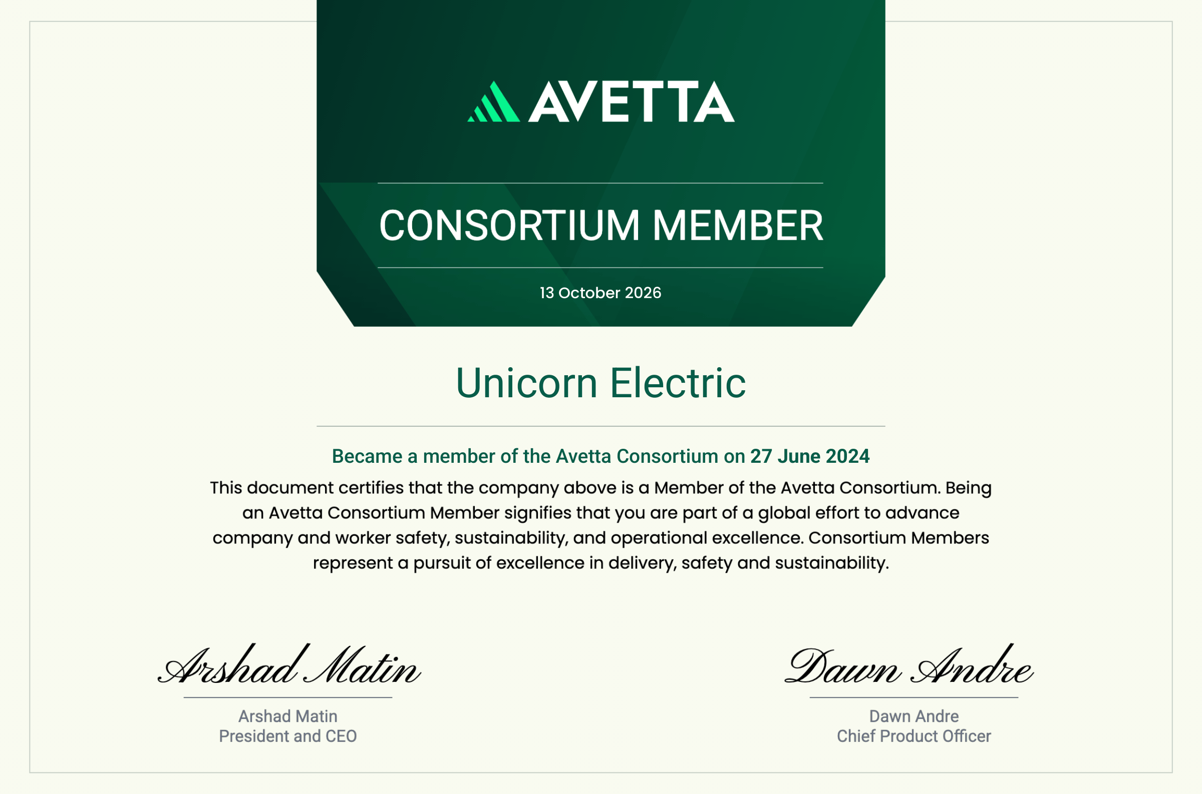 Avetta Consortium Global Safety & Governance